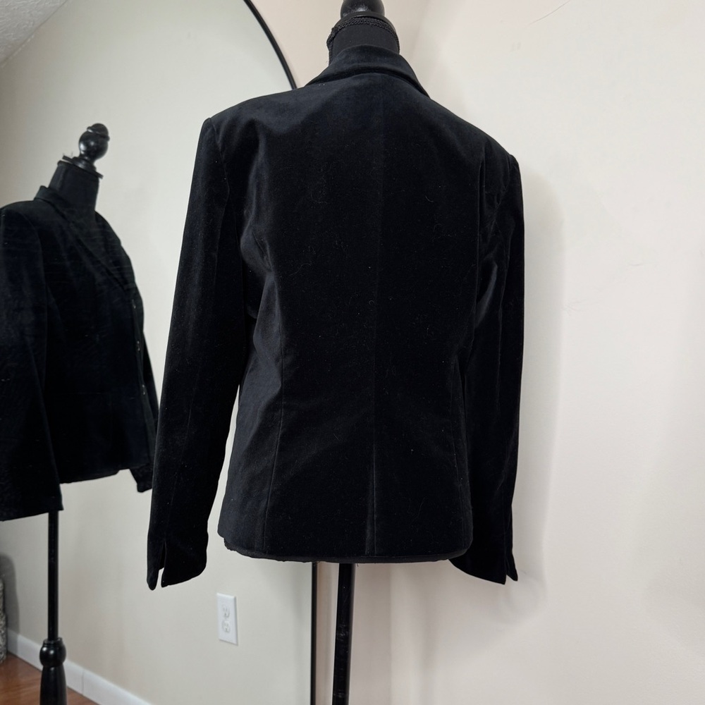 Pendleton Velvet Button Front Blazer Pockets Blac… - image 2